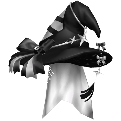 Witch Wizard Hat w Stars & Moon | Black & White