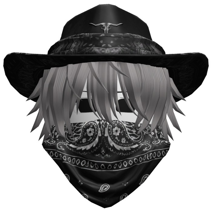 Black Cowboy Hat with Mask + Neck Scarf