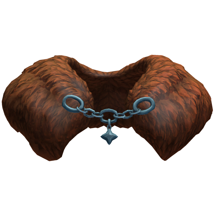 Brown Blue Fur Chain Collar