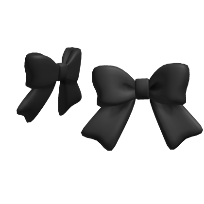 Black Front Bow Hair Clips Roblox item