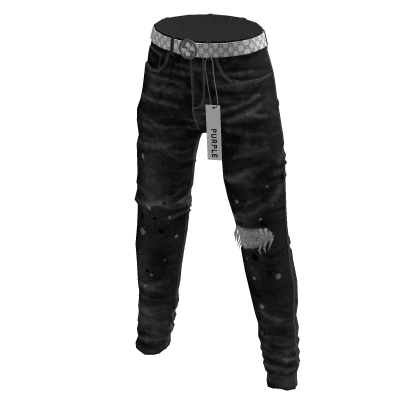 Purple Brand Skinny Jeans w Designer Belt