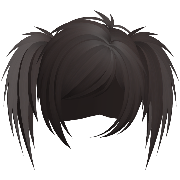 emo scene vkei choppy ponytails brown