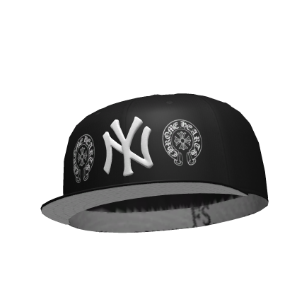 Black NY Cross Tilted Fitted Cap