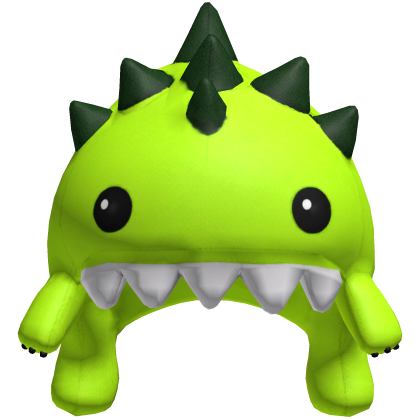 Cute Cozy Neon Green Dinosaur Hat W Sharp Teeth