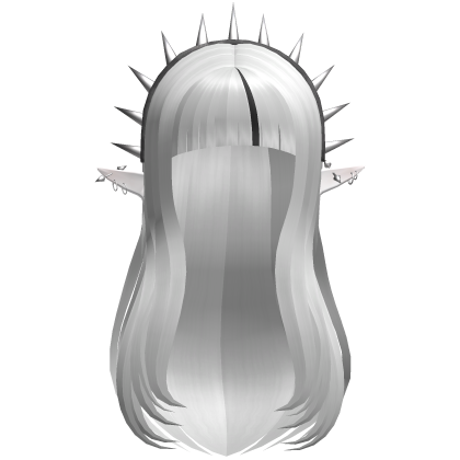 Long Layered Hair w/ Spike Headband White Roblox item