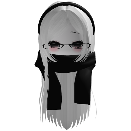 Warm Fall White Hair w/ Glasses Headband & Scarf