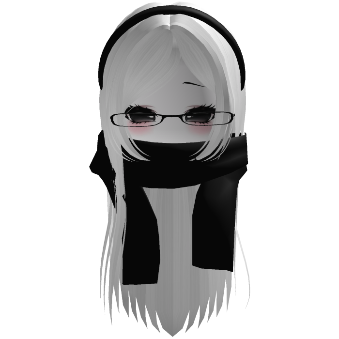 Warm Fall White Hair w/ Glasses Headband & Scarf
