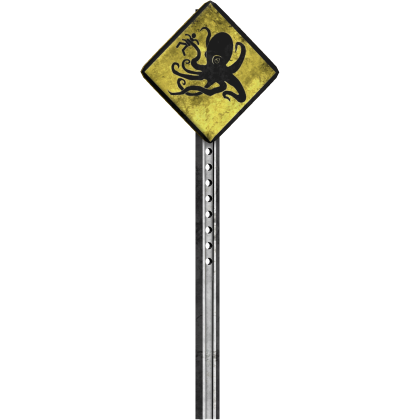 squid urban scary dirty street sign