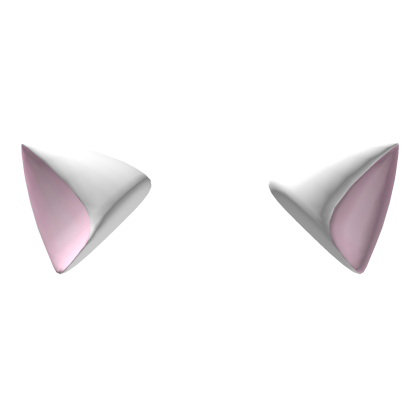 ≽^-⩊-^≼  Kawaii Neko Cat Ears White
