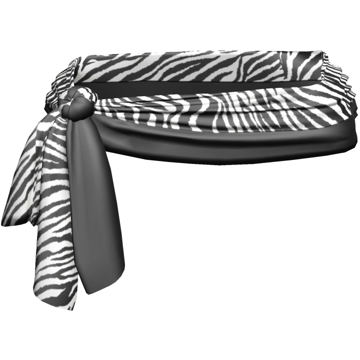 Zebra Print Scene Waist Sarong 2000s 
