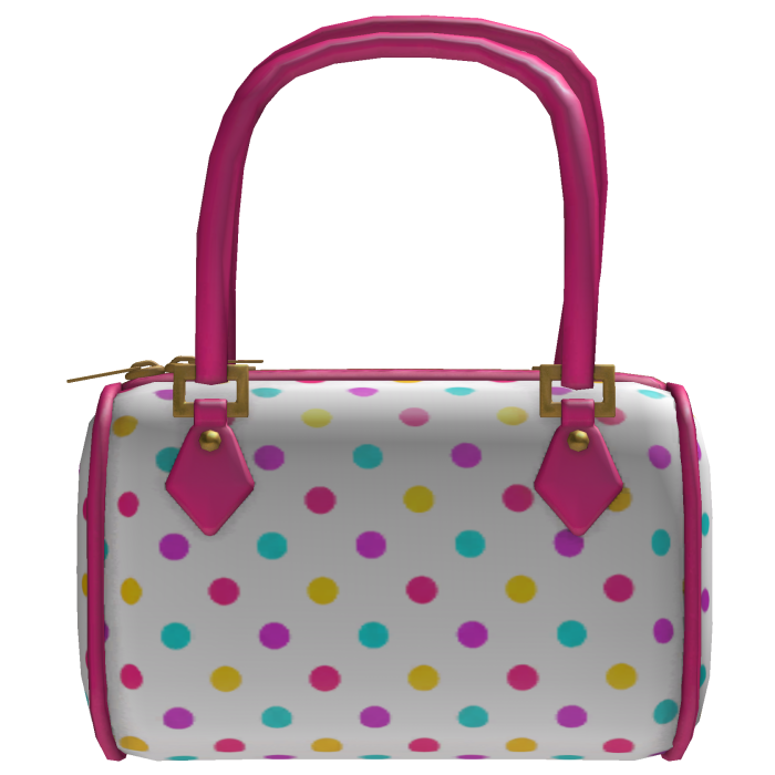M$| White and Pink Confetti Polkadot Bag
