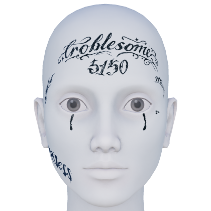 Troublesome Cursive Face Tattoos