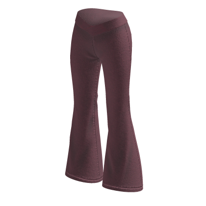 Flared Pants with V Waist (Mauve)