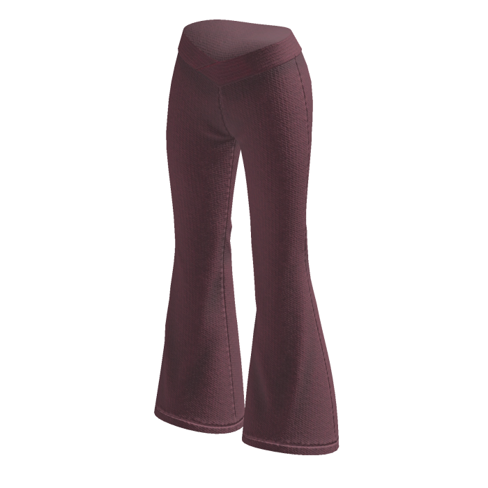 Flared Pants with V Waist (Mauve)