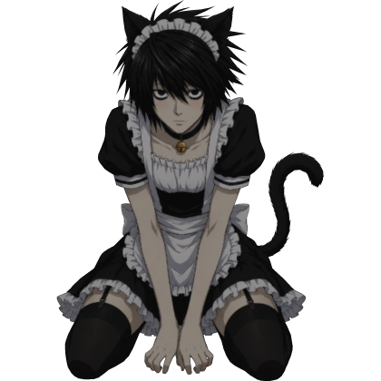 L Lawliet Catboy Maid Cutout Companion
 Roblox item