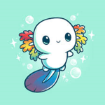 The group of the colourful axolotl people