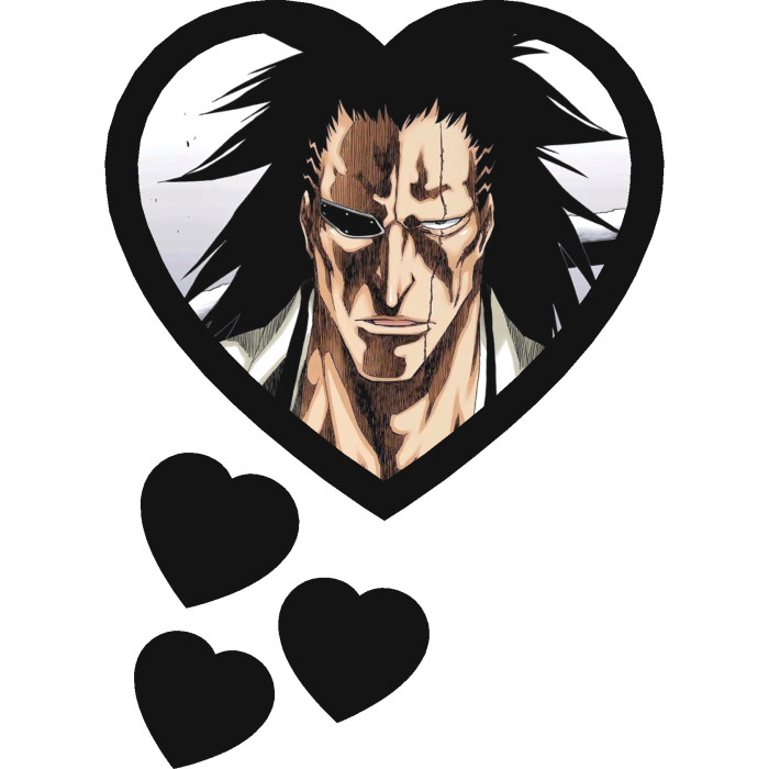 Kenpachi Zaraki Thinking Hearts Bleach