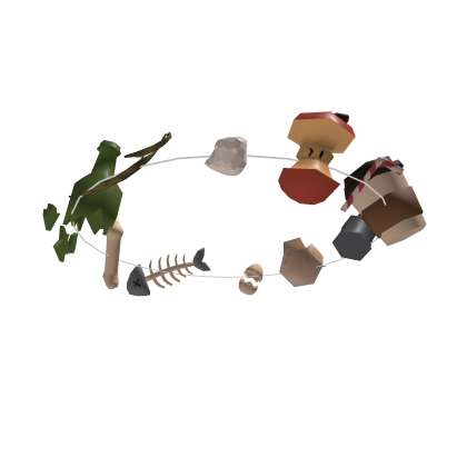 Trash around Head Fish Bone, Coffee, Apple, Bottle