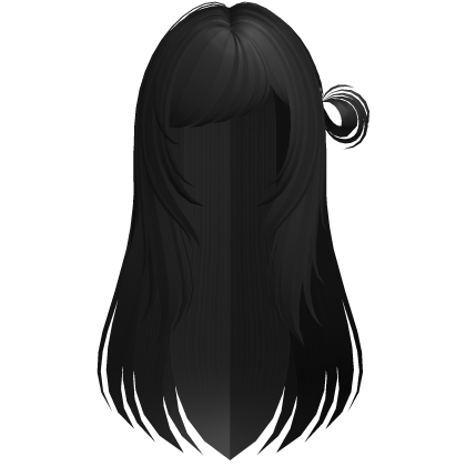cute wispy shoujo girl bun (black) Roblox item
