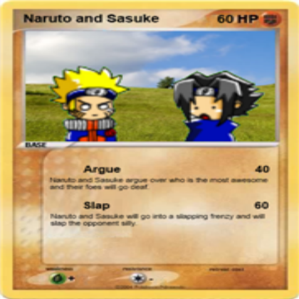 Naruto and Sasuke Pokemon Card Roblox decal