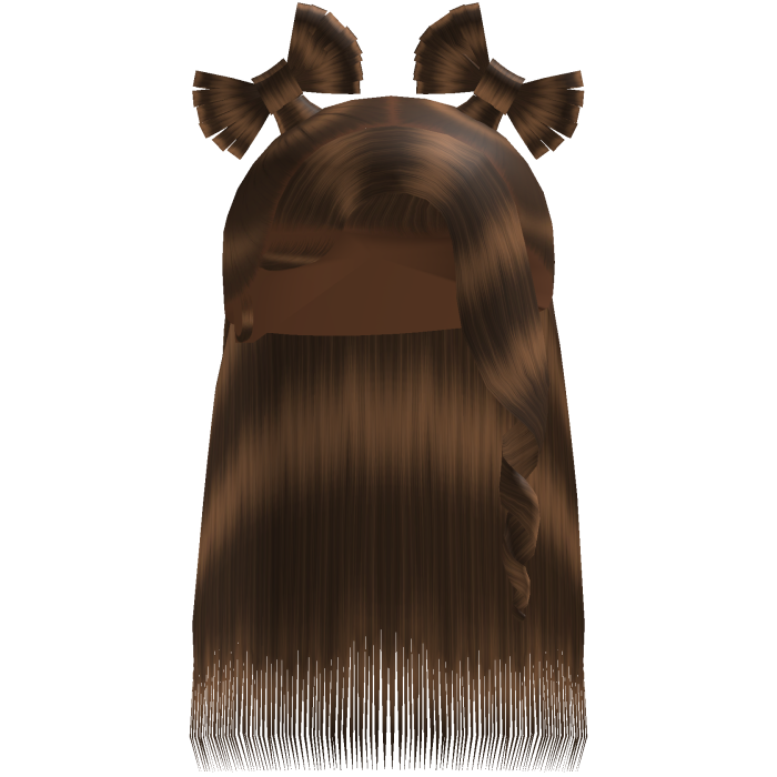 Brown Half Up Twin Bow Sleek Bussdown