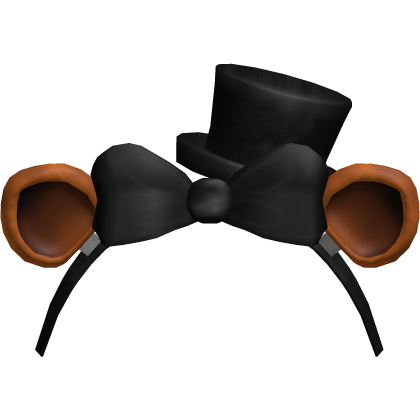 ♡ | animatronic bear brown headband top hat bow