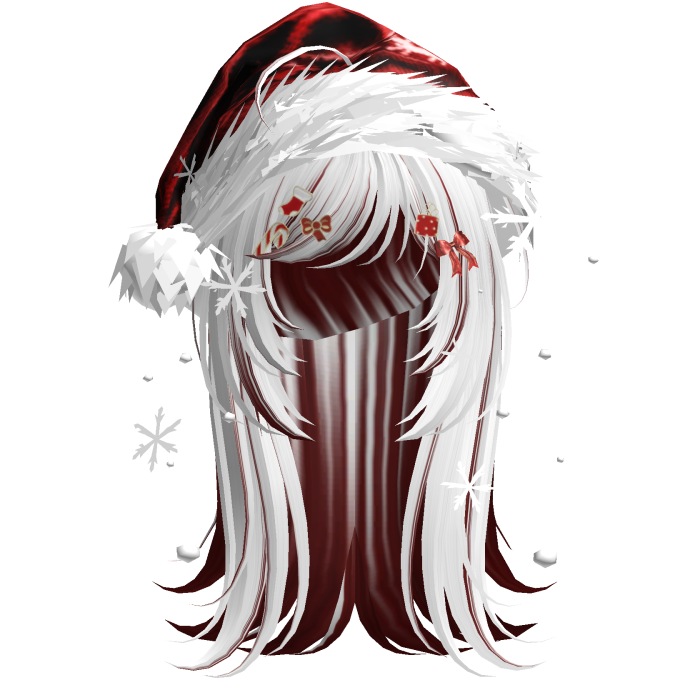 Cute Christmas Straight Hair (White&Red)