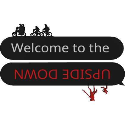 UPSIDE DOWN - Stranger Things text 