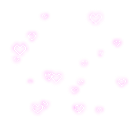 Emissive Floating Pink Pixel Hearts