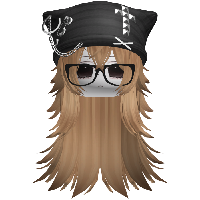 Emo Moe Orange Long Wispy Hair /w Beanie