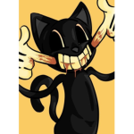 Cartoon cat fan