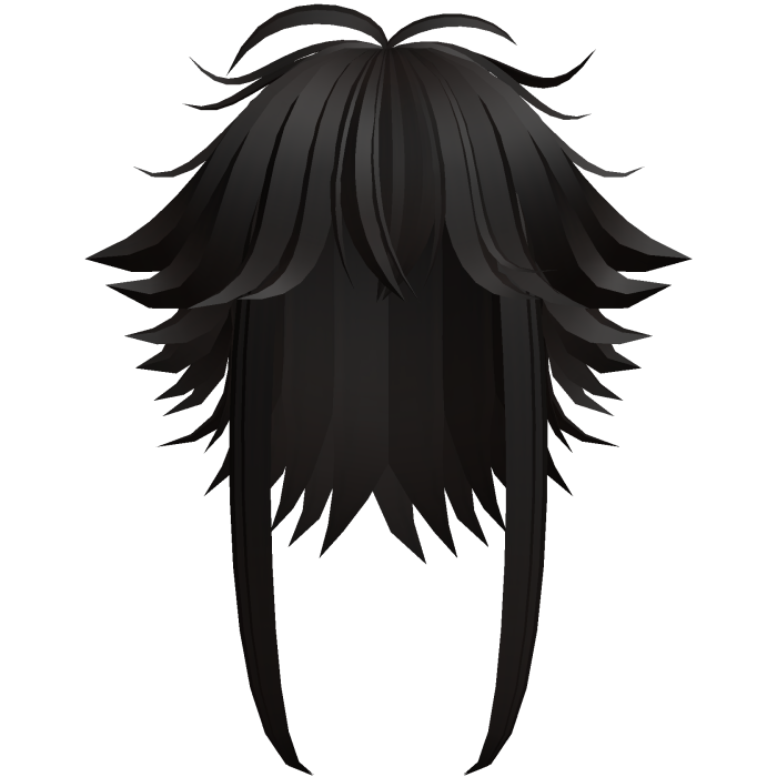 messy cute hair with tufts in dark brown