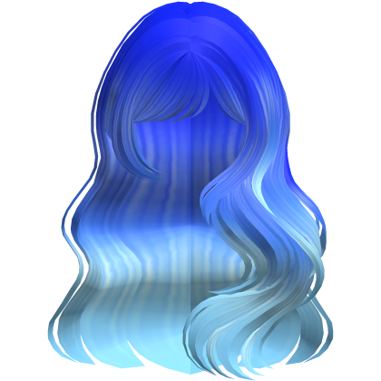 Long Wavy Layered Blowout in Blue Ombre