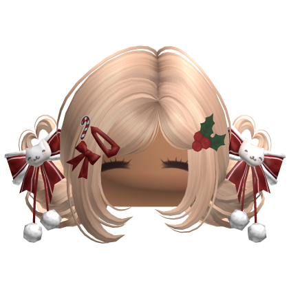 ♡ Christmas Buns w/ Bows (Blonde)