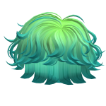 Teal Messy Boy Hair