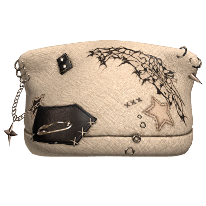 Beige Stitched Chained Punk Beanie Roblox item