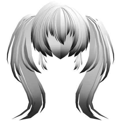 fluffy moe anime long ponytails white black