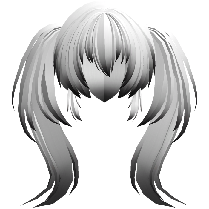 fluffy moe anime long ponytails white black