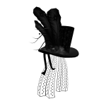 Feathers & Pearls Victorian Top Hat