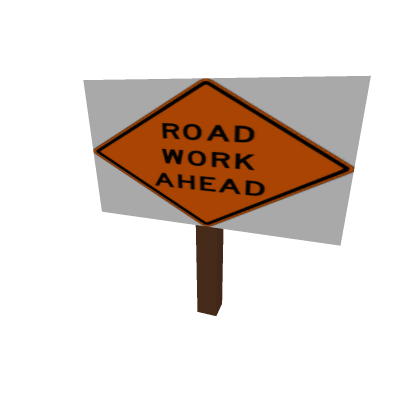 Road work ahead sign