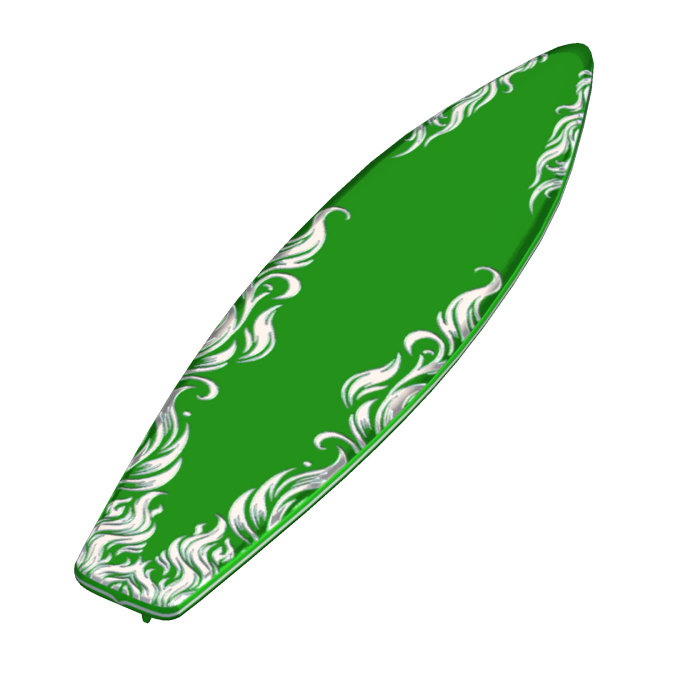Rideable Green Flame Surfboard