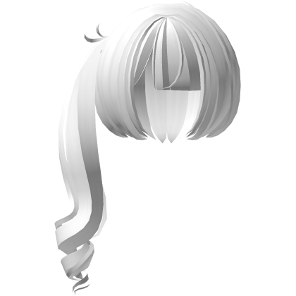 curly jirai kei ponytail in white