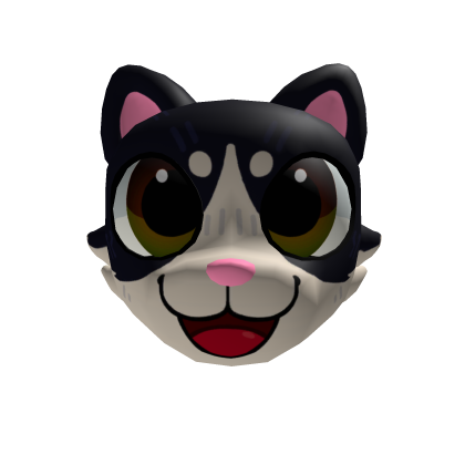 Black and White Cat Head