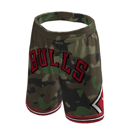 Bulls Basketball Camo Shorts Y2K thumbnail
