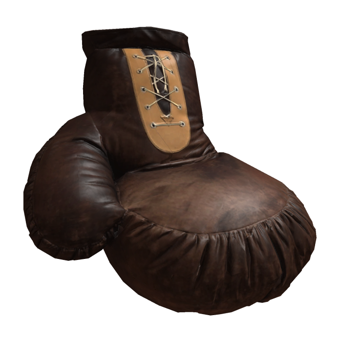 Brown Leather Boxing Fighting Glove Chair Seat