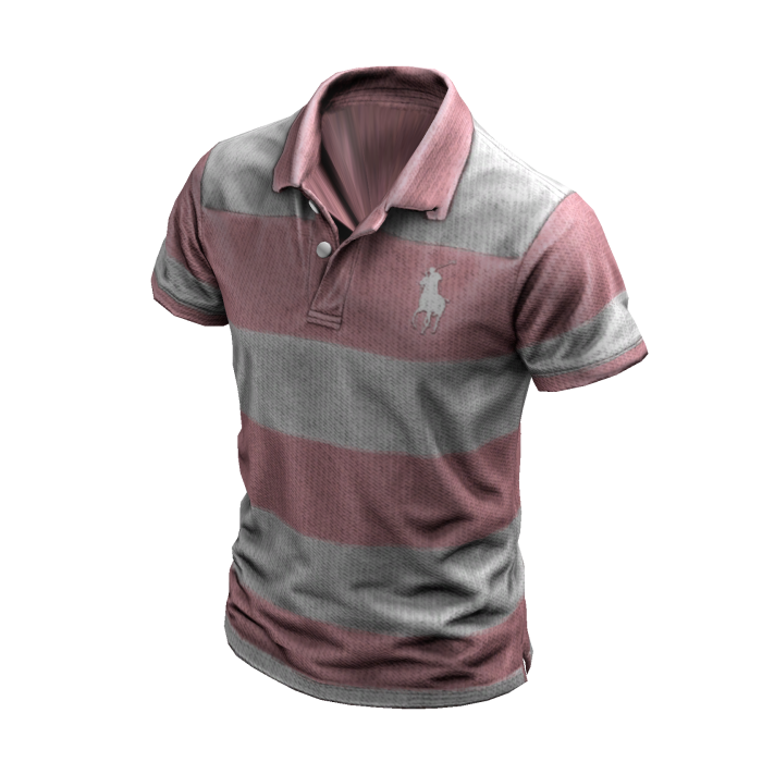 Pink Striped Y2K Streetwear Polo Shirt