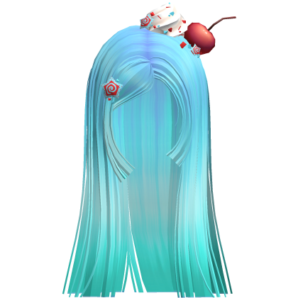 Cherry Cream Long Straight Hime Cut (Soda Blue) Roblox item