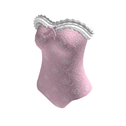 Winter Pink Lace Corset Bodysuit w/ Bow | Roblox Item - Rolimon's