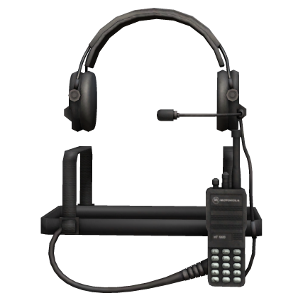 Black Military Tactical Comms Headset with Radio