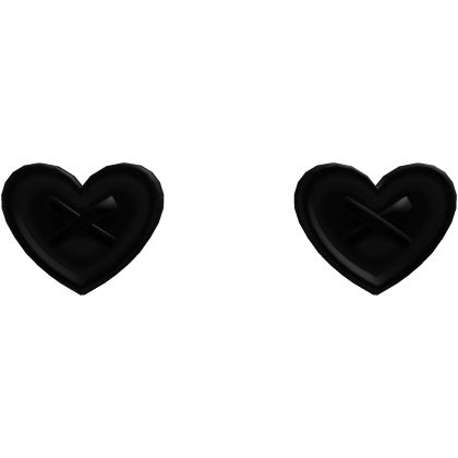 black heart button eyes